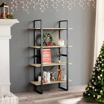 vidaXL Boekenkast met 4 schappen 80x30x140 cm hout sonoma, Verzenden