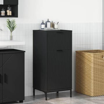 vidaXL Badkamerkast Zwart 39,5 x 36 x 88 cm Bewerkt hout &, Verzenden, Nieuw