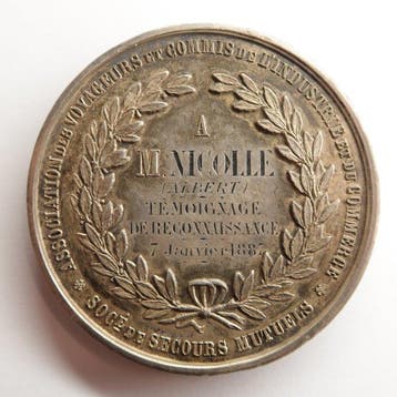 Frankrijk. Médaille en argent Société de secours mutuels