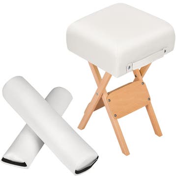 Hocker met 2 rolkussens - wit, Huis en Inrichting, Verzenden, Nieuw