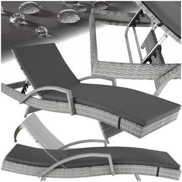Aluminium rotan ligstoel Océane - lichtgrijs, Tuin en Terras, Verzenden, Nieuw