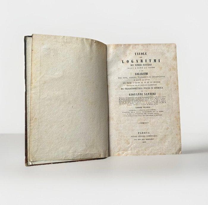 Giovanni Santini - Tavole dei Logaritmi / Dante e la Scienza, Antiquités & Art, Antiquités | Livres & Manuscrits