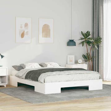 vidaXL Bedframe Wit 150 x 200 cm, Huis en Inrichting, Slaapkamer | Bedden, Verzenden, Nieuw