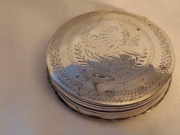 Pepermuntdoos - Antieke Hollandse Zilveren grote ronde