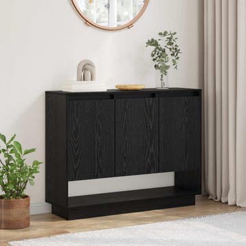 vidaXL Dressoir Zwart Eiken 97 x 29 x 75 cm Bewerkt hout, Verzenden