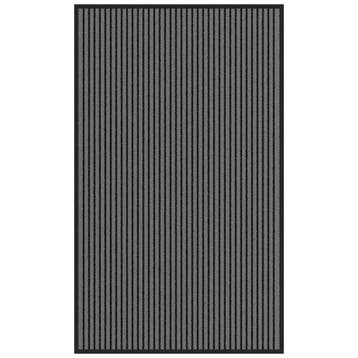vidaXL Deurmat 90x150 cm gestreept 90x150 cm zwart en grijs, Verzenden, Nieuw