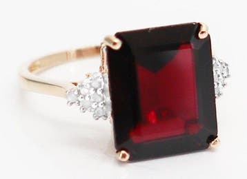Sans prix de réserve - Bague - 14 carats Or jaune Grenat -