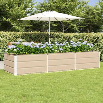 vidaXL Plantenbak Ivoor 240 x 80 x 45 cm Staal, Tuin en Terras, Verzenden, Nieuw