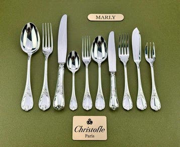 Christofle - Tafelservies voor 12 (127) - Marly - Verzilverd, Antiek en Kunst