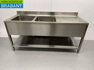RVS Spoeltafel dubbele spoelbakken Premium-line Gelast model, Ophalen of Verzenden, Nieuw in verpakking