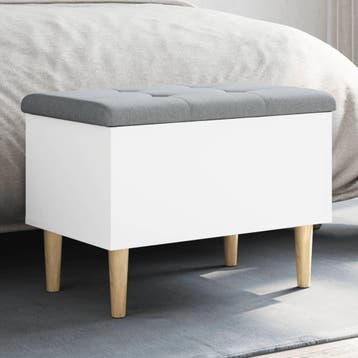 vidaXL Opbergbankje 62x42x46 cm bewerkt hout wit, Verzenden