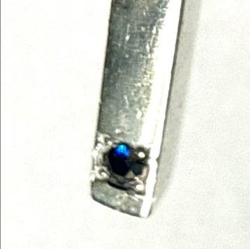 Zilver, Vintage saffierhanger in 925 sterlingzilver -