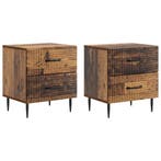 vidaXL Nachtkastje 2 pcs Oud hout 43 x 34,5 x 47,5 cm, Verzenden, Nieuw