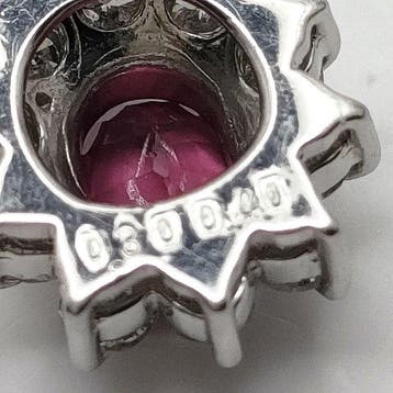 Sans prix de réserve - Collier Platine Rubis - Diamant, Nieuw