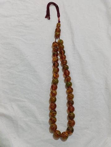 Chapelet - Ambre - 1970-1980 - Chapelet de perles de prière, Antiquités & Art