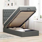 vidaXL Bed poef met matras en LEDs 90x200 cm stof, Verzenden, Nieuw