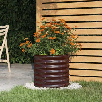 vidaXL Plantenbak 40x40x36 cm gegalvaniseerd staal bruin, Tuin en Terras, Verzenden, Nieuw