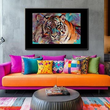Lea Roche - MYSTIC TIGER, Antiek en Kunst, Kunst | Schilderijen | Modern
