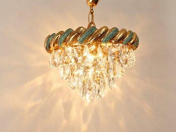 Lamp - Prachtige cascade-kroonluchter in Mid-Century-stijl,