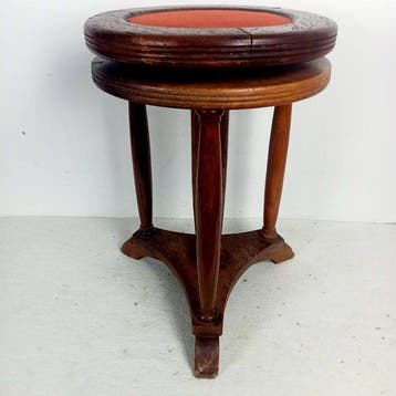Tabouret - Réglable en hauteur - Acier, Chêne - Pianokruk