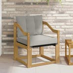 vidaXL Buitensofa Massief Acacia Hout Wit en lichtgrijs, Verzenden, Nieuw