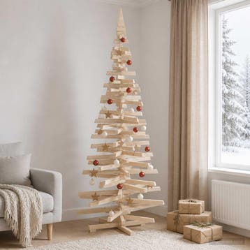 vidaXL Houten kerstboom KOTKA 240 cm Massief grenenhout, Verzenden, Nieuw