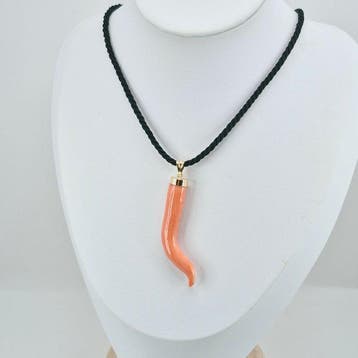 Koraal - 18 karaat - Geel goud - Hanger - CORNO CORALLO, Antiek en Kunst