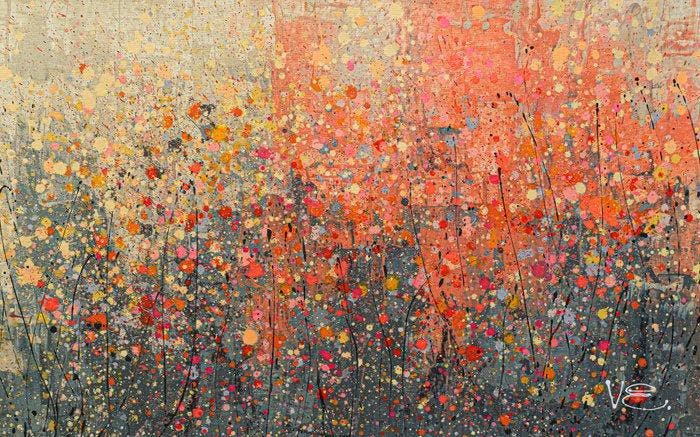 Violeta Endo - Floral State . XXL, Antiquités & Art, Art | Peinture | Moderne