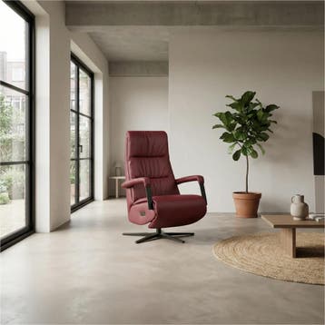 Leren elektrisch relaxfauteuil Core - Massif Rubino, Ophalen of Verzenden