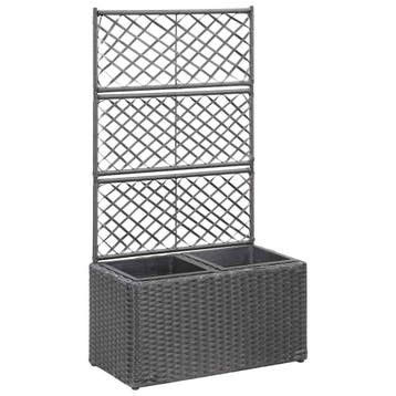 vidaXL Latwerkplantenbak verhoogd met potten 58x30x107 cm, Tuin en Terras, Verzenden, Nieuw