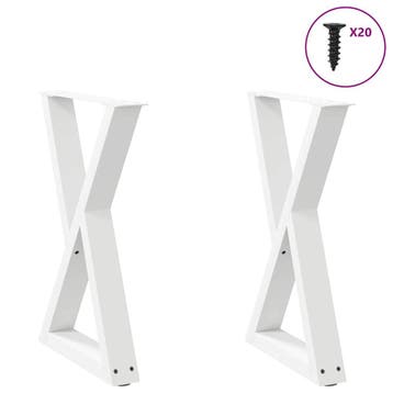 vidaXL Eettafelpoten 2 st 50x(72-73,3) cm staal wit, Verzenden, Nieuw