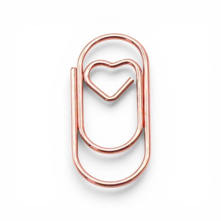 20 mini paperclips rose hartje - papierklem - leuk inpakk..., Handtassen en Accessoires, Bedels, Nieuw, Verzenden