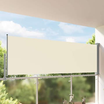 vidaXL Tuinscherm uittrekbaar 120x300 cm crèmekleurig, Verzenden, Nieuw