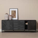 Dressoir Mangohout Fianna 210 cm, Verzenden, Nieuw, Overige houtsoorten, Industriële meubels