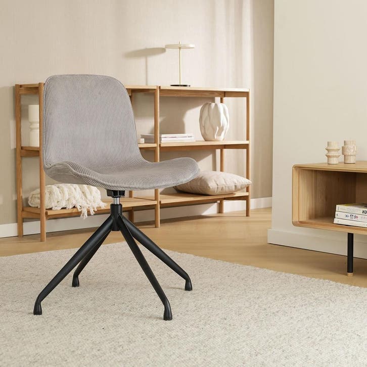 Draaibare eetkamerstoel | Grijs | Ribstof | Corduroy, Maison & Meubles, Chaises, Envoi