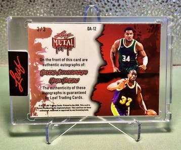 Leaf Metal Magic Johnson, Giannis Antetokounmpo Gesigneerde, Nieuw
