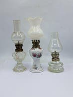 Olielamp - Tafellamp - Porselein, Glas - Drie Schemerlampjes