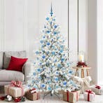 vidaXL Kunstmatige Hinged Kerstboom Wit 180 cm PVC en Staal, Verzenden, Nieuw