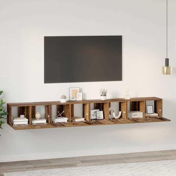 vidaXL Tv-meubelset 4 st Oud Hout Bewerkt hout, Verzenden