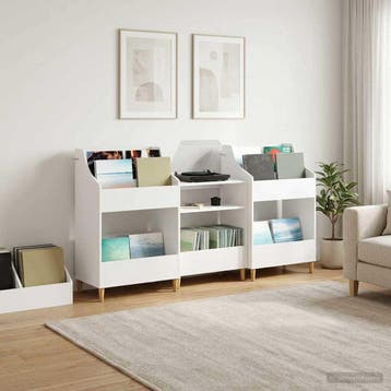 vidaXL Media Planken Set 3 st Wit 212 x 46 x 112 cm Bewerkt, Verzenden, Nieuw