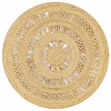 vidaXL Vloerkleed handgemaakt 90 cm gevlochten jute, Verzenden, Nieuw
