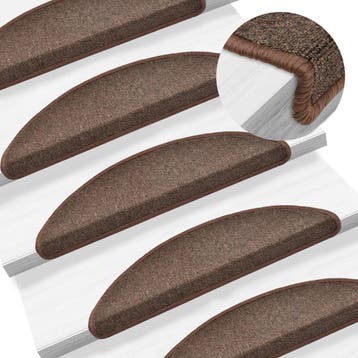 vidaXL Trapmatten 10 st 56x17x3 cm Koffiebruin Halfrond, Verzenden, Nieuw