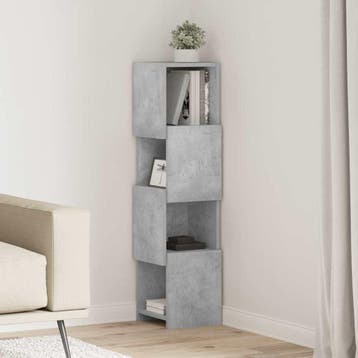 vidaXL Hoekkast 25,5x25x102cm Bewerkt hout Beton Grijs, Verzenden