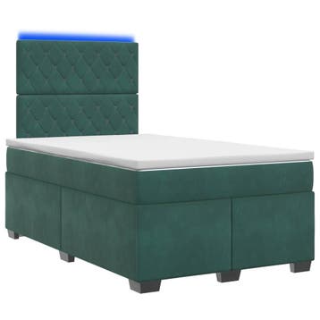 vidaXL Boxspringbed met matras Donkergroen 120 x 190 cm, Verzenden, Nieuw