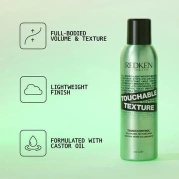 Redken Touchable Texture (Schuim), Handtassen en Accessoires, Uiterlijk | Haarverzorging, Verzenden, Nieuw, Gel, Wax, Haarlak of Mousse