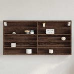 vidaXL Vitrinekast 100x8,5x50 cm bewerkt hout bruin, Verzenden, Nieuw