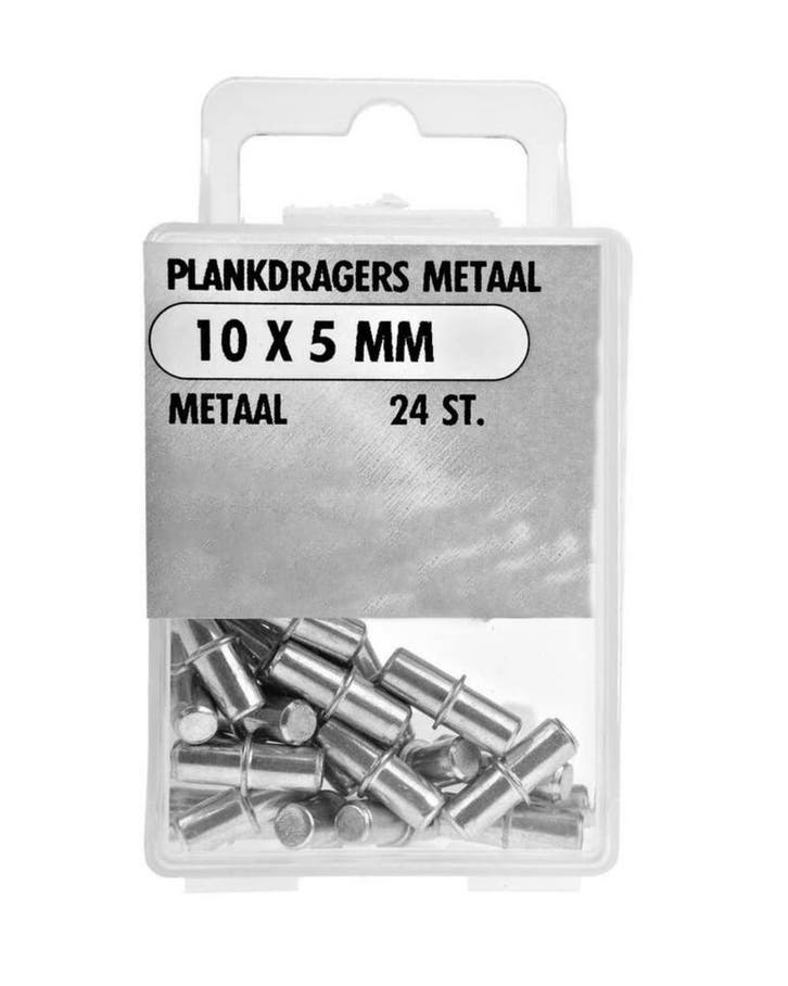 Doosje met 24 plankdragers, metalen pinnen, 5x10 mm, Doe-het-zelf en Bouw, Gereedschap | Overige machines, Nieuw, Verzenden