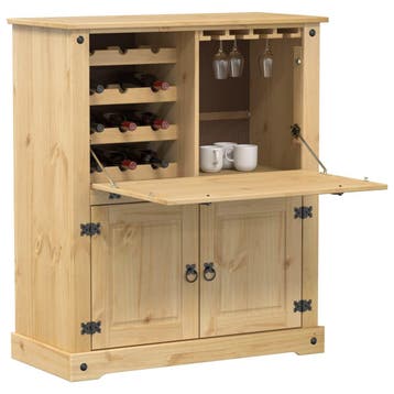 vidaXL Wijnkast Corona 97x45x114 cm massief grenenhout, Verzenden, Nieuw