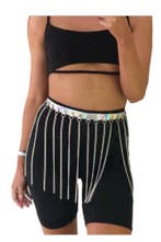 Riem Zilver Holografisch met Kettinkjes Zilveren PVC Iridesc, Ophalen of Verzenden, Nieuw, Zilver