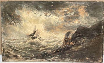 François Pierdon (1821-1904) - Marine - Bateau sur un mer